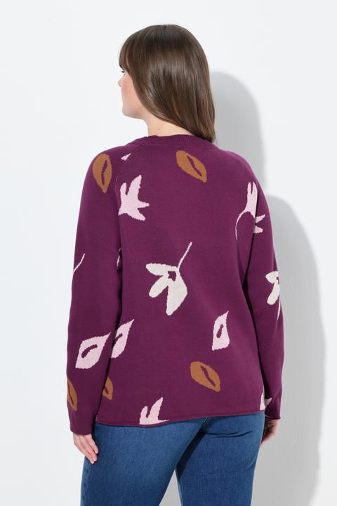 Produktbild Ulla Popken Pullover, Blätter, U-Boot-Ausschnitt, Langarm (42, 44)