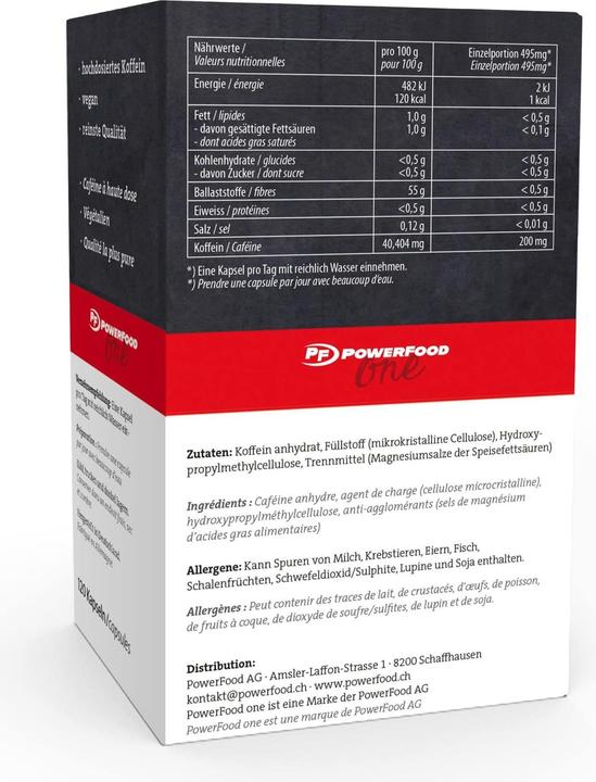 Produktbild Powerfood High Grade Caffeine (120 Stück, Kapseln, 103 g)