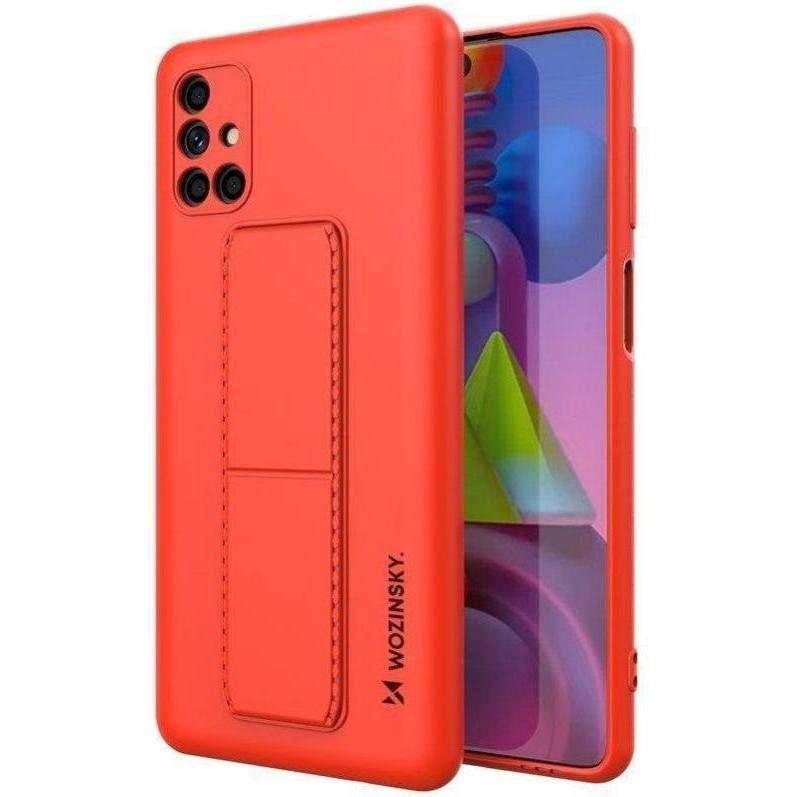 Wozinsky Kickstand Case silicone stand cover for Samsung Galaxy M51 red (Samsung Galaxy M51), Smartphone Hülle, Rot