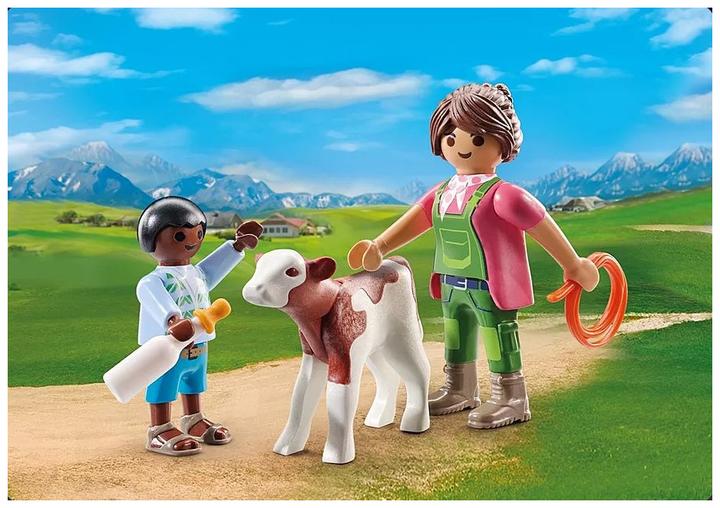 Produktbild Playmobil 71803 Bäuerin mit Kind und Kalb (71803)