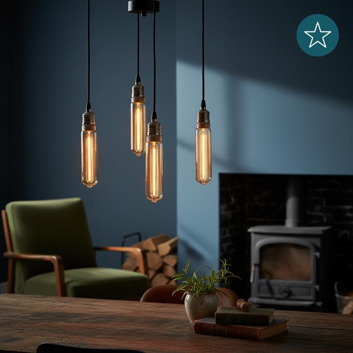 Immagine prodotto Luxula Lampada a filamento LED, Linea tubo ambra, E27, 2W, 65lm, 1800K (E27, 65 lm, 1 x)