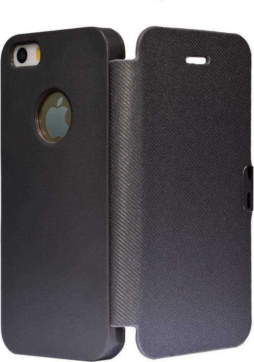 Actual product image König Design Flip Cover Protective Case Slim Case Mobile Case Bookstyle for Apple iPhone 5 / 5s / SE Grey (Apple iPhone 5)