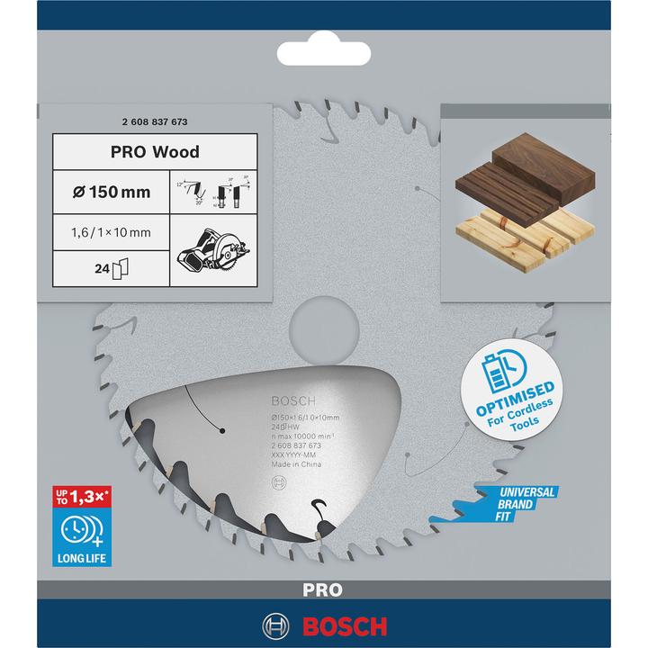 Image du produit Bosch Professional Zubehör Lame de scie circulaire PRO Wood cordless, 150 x 1,6 x 10 mm