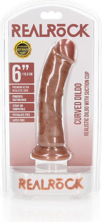 Produktbild RealRock Curved Realistic Dildo with Suction Cup - 6"/ 15,5 cm
