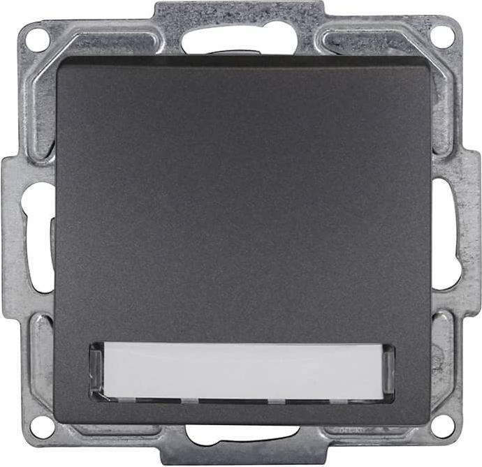 Actual product image Gunsan Visage bell push button name plate and lighting dark silver