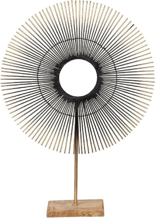 IKO Sculpture en métal "Soleil" noir/or sur socle en b (53 x 38 cm)