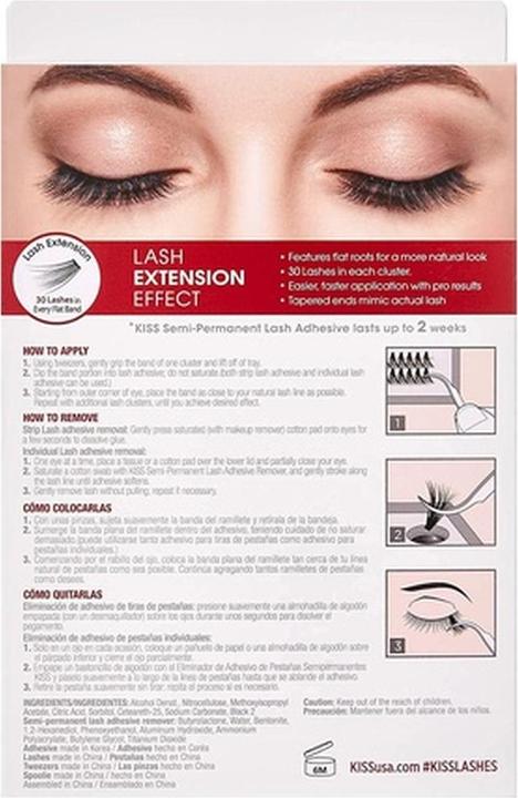 Image du produit KISS Lashes - Kit Couture LuXtension en grappe (Cils artificiels, Colle pour cils, Applicateur de cils)