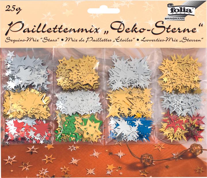 Actual product image Folia Sequin Mix/Scatter "Decorative Stars", assorted