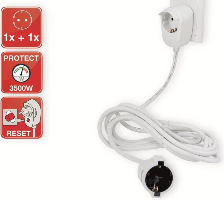 Produktbild REV Schutzkontakt-Verlängerung 3m Powersplit (3 m, CEE 7/3)