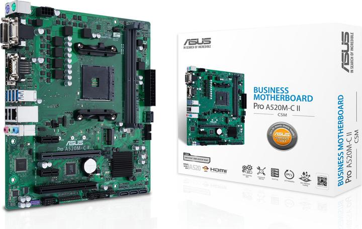 Actual product image ASUS Pro A520M-C II/CSM (AM4, AMD A520, mATX)