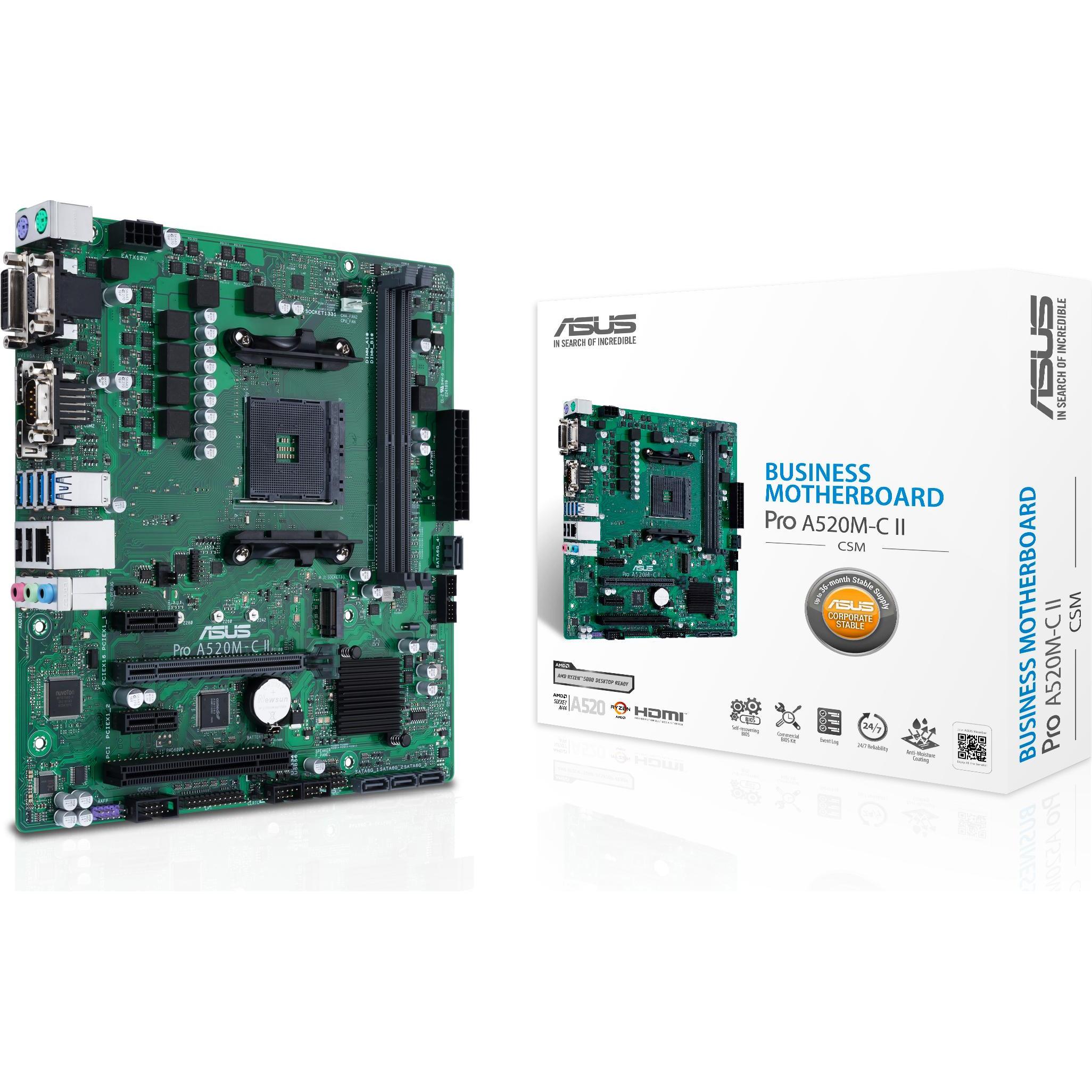 ASUS Pro A520M-C II/CSM (AM4, AMD A520, mATX), Mainboard
