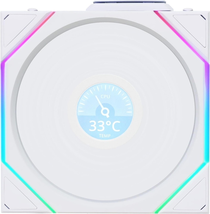 Produktbild Lian-Li UNI FAN TL Wireless LCD Lüfter, ARGB, PWM, 3er-Pack inkl. Controller - Reverse Blade, 120 mm (120 mm, 3 x)