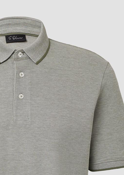 Actual product image S.Oliver Polo-Shirt Poloshirt aus meliertem Baumwollpiqué (S)