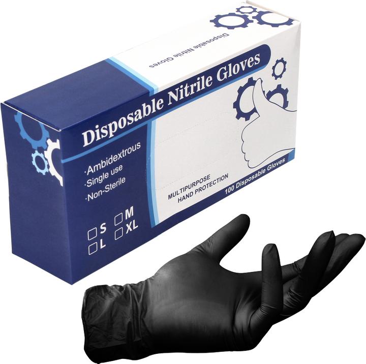 Immagine prodotto Tool Brothers Guanti monouso in nitrile - in dispenser / neri 100 pezzi Taglia S / Small / non sterili (S)