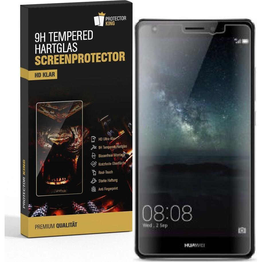Protectorking 2x echtes Tempered 9H Panzerhartglas 3D KLAR (2 Stück, Huawei Mate S), Smartphone Schutzfolie