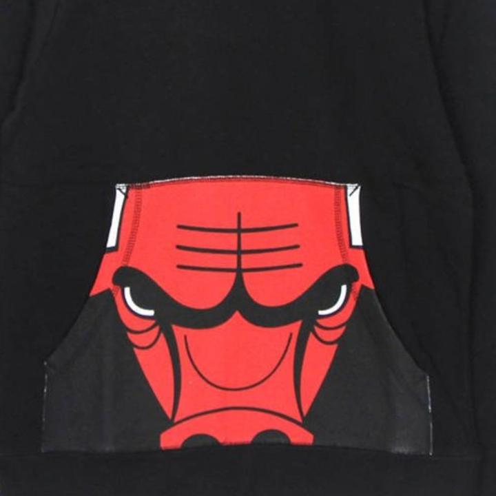 Actual product image Mitchell & Ness NBA Cropped Logo Chicago Bulls Hoodie Black (L)