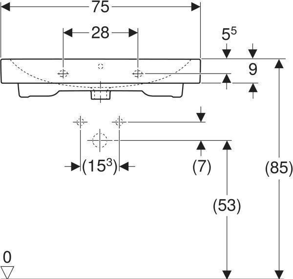Productafbeelding Geberit Keramag / Wastafel iCon 75 cm wit 124075000 (480 mm, 750 mm)