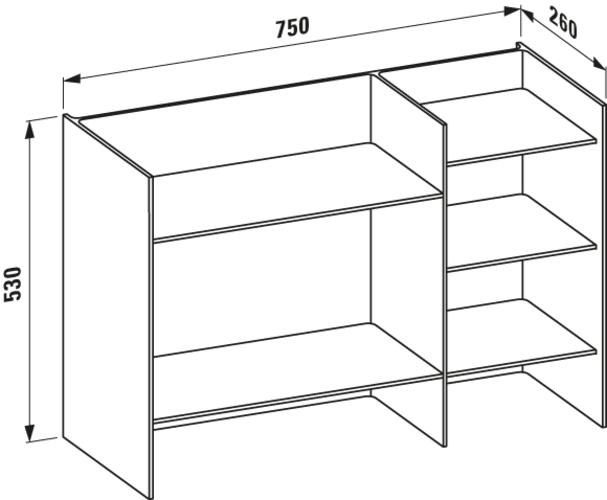 Produktbild Laufen Kartell Sound-rack Regal, B/T/H: 750/260/530 mm, H3893310 (75 x 26 x 53 cm)