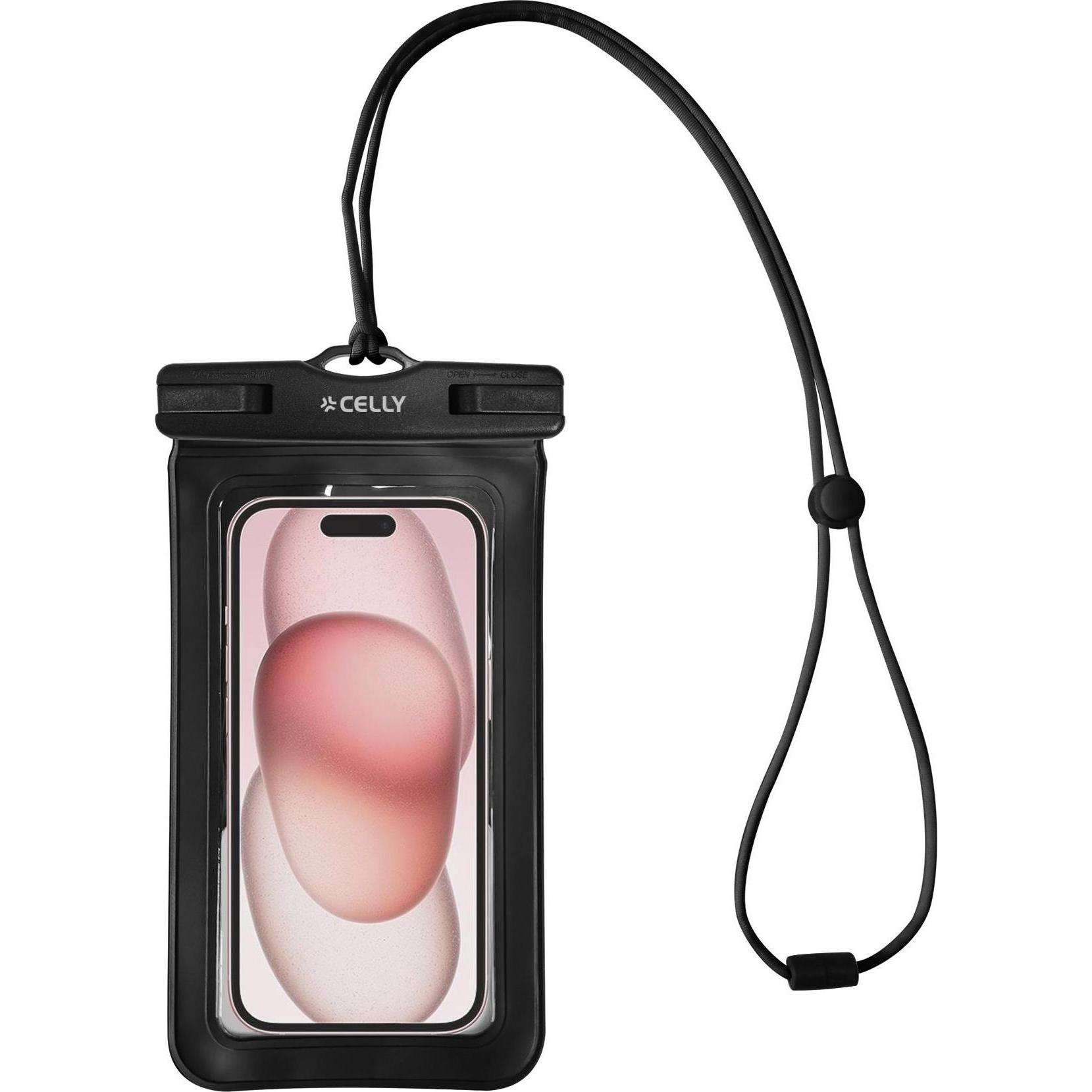 Celly Splashbag Wasserdichte Tasche IP68 max 6.9" Schwarz (Universal) (SPLASHBAG25BK)