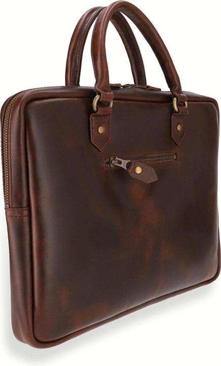 Produktbild Buckle & Seam Leder Laptoptasche Cali Braun / Dot