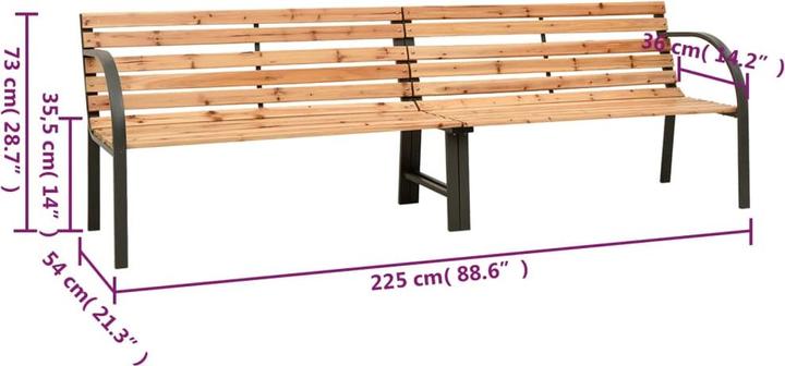 Actual product image vidaXL Doppel-Gartenbank