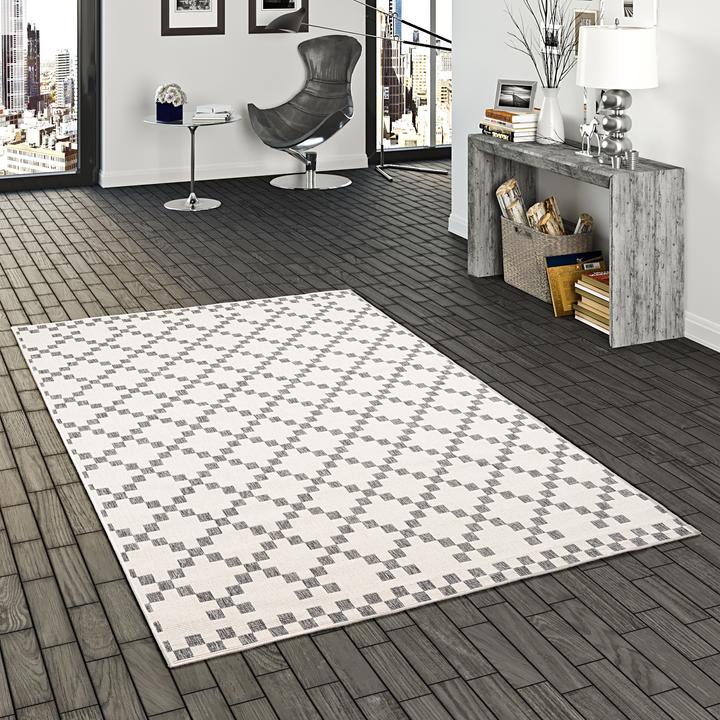 Produktbild Pergamon In- und Outdoor Teppich Beidseitig Flachgewebe Newport Modern Karo (80 x 160 cm)