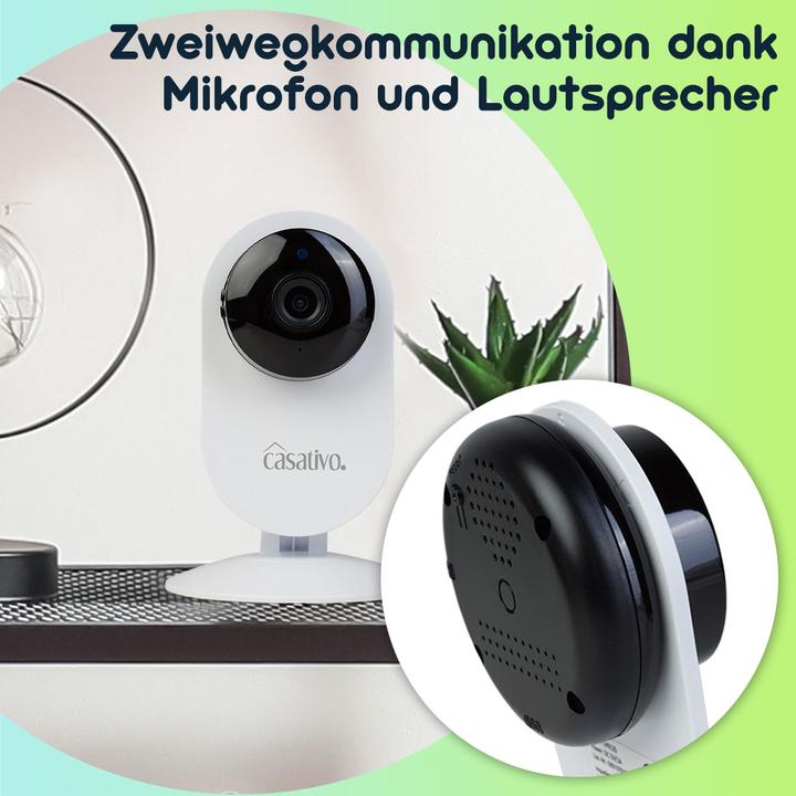 Immagine prodotto Casativo 2er-Set Hochauflösende Full-HD-IP-Überwachungskamera mit, Nachtsicht, Bewegungserkennung (1920 x 1080 Pixels)