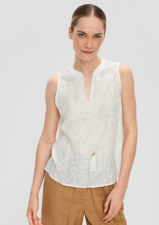 Actual product image S.Oliver Bluse Blusenshirt im Leaf-Design mit Tunika-Ausschnitt (46)