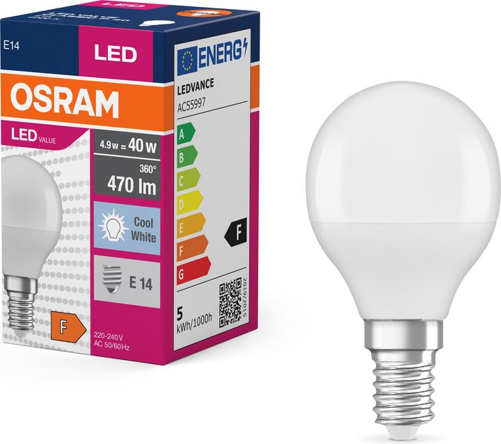 Immagine prodotto Osram Lampada LED Value Classic (E14, 4.90 W, 470 lm, 10 x, F)