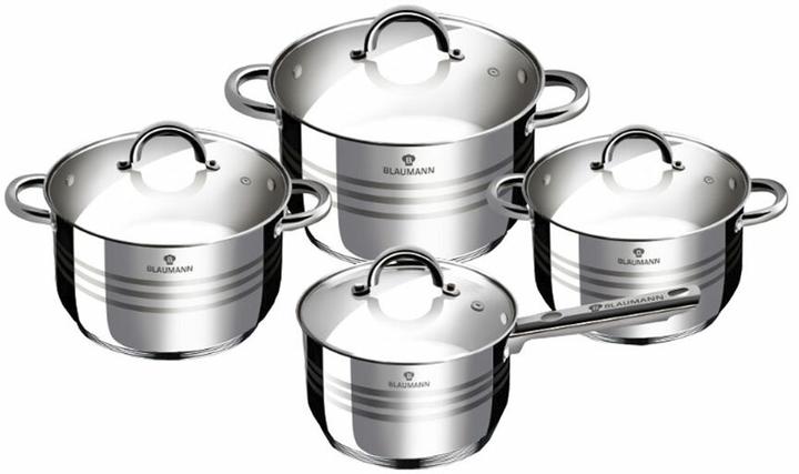 Blaumann Pfannen-Set 8-teilig (Frying pan, Pot, Stainless steel, Steel)