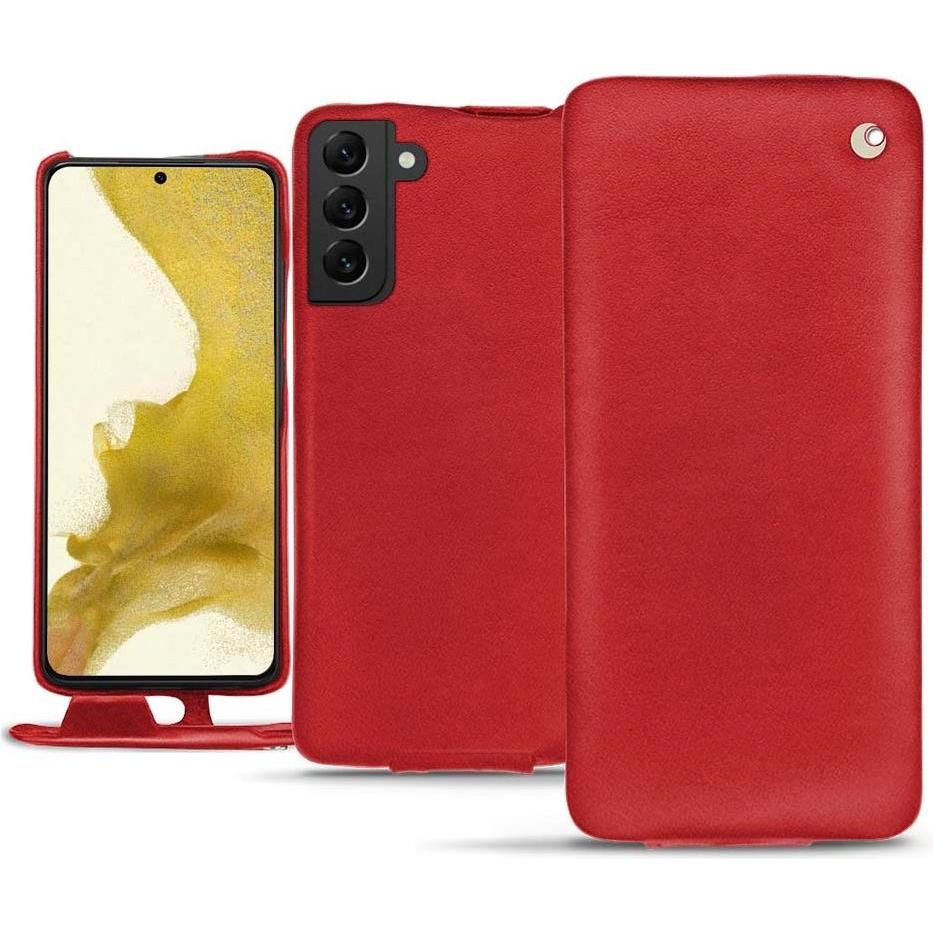 Noreve Lederschutzhülle vertikal (Samsung Galaxy S22), Smartphone Hülle, Rot