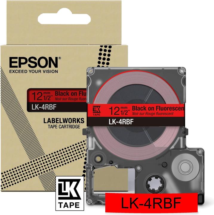 Epson Fluorescent Red/Black 12mm LK-4RBF (1.20 cm)