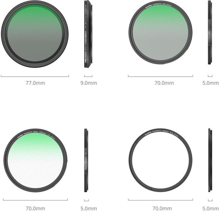 Immagine prodotto SmallRig Kit di filtri collegabili 5-in-1 (67 mm, Filtro nebbia nero)