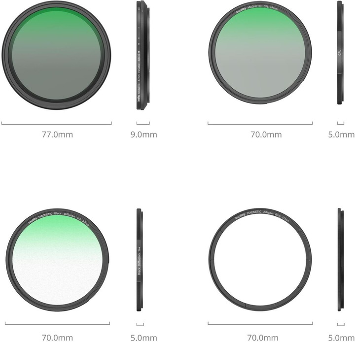 Produktbild SmallRig 5-in-1 Attachable Filter Kit (67 mm, Black Mist Filter)
