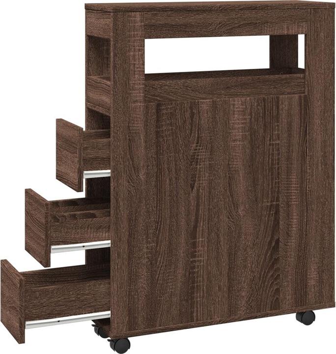 Produktbild vidaXL Badschrank Schmal mit Rollen Eichen-Optik (65 x 23 x 90 cm)