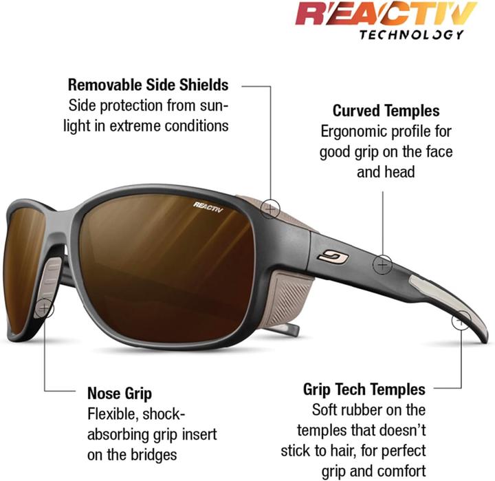 Immagine prodotto Julbo Occhiali Monterosa 2 Reactiv High Mountain Glacier (Nero, Marrone)