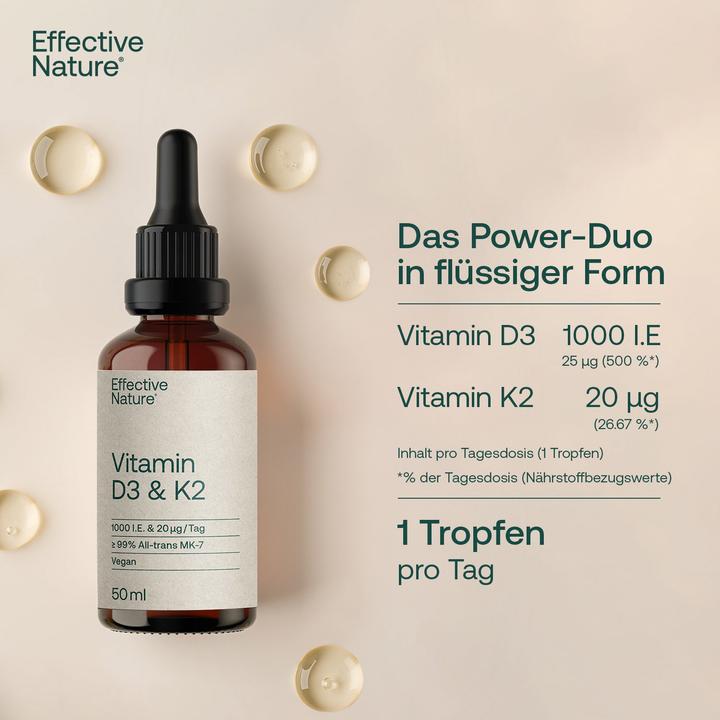 Immagine prodotto Effective Nature Vitamin D3 K2 Öl (Olio, 50 ml)