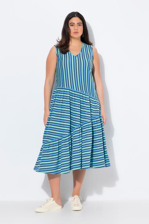 Produktbild Ulla Popken Midikleid, A-Linie, V-Ausschnitt, ärmellos (46, 48)