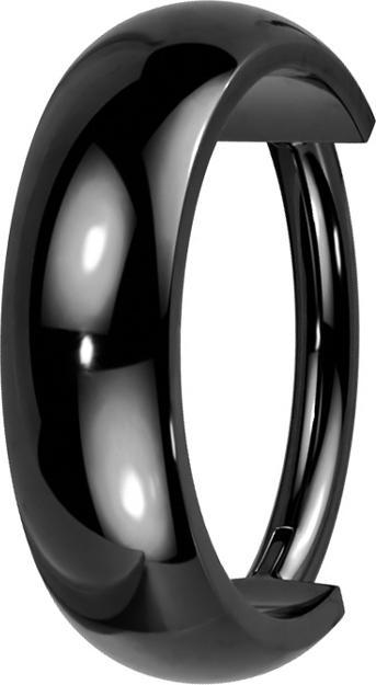 Produktbild Star Piercing Micro Segmentring klappbar schwarz breit abgerundet (ohne Messing, Titan)