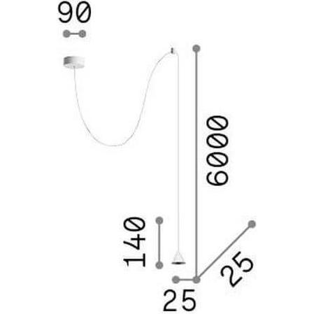 Thumbnail - Ideal lux, Pendelleuchte, ARCHIMEDE LED Pendelleuchte 4W ⌀90mm Weiss warmweiss 310596 (250 lm)