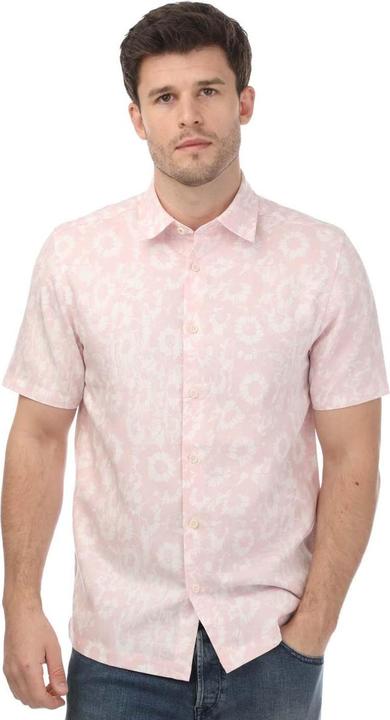 Actual product image Ted Baker Mens Flaisby Floral Linen Blend Short-Sleeved Shirt (M)