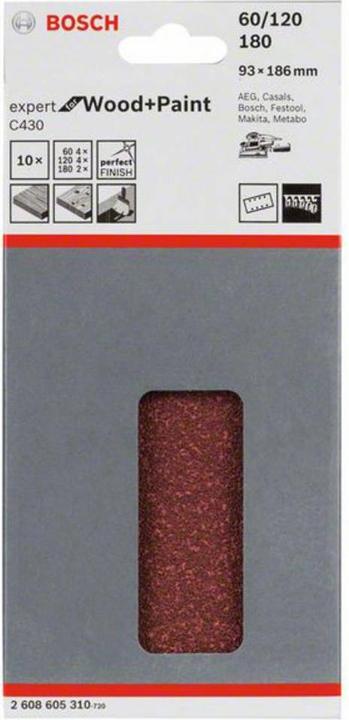 Image du produit Bosch Professional Zubehör Schleifblatt C430 (60, 120, 180)