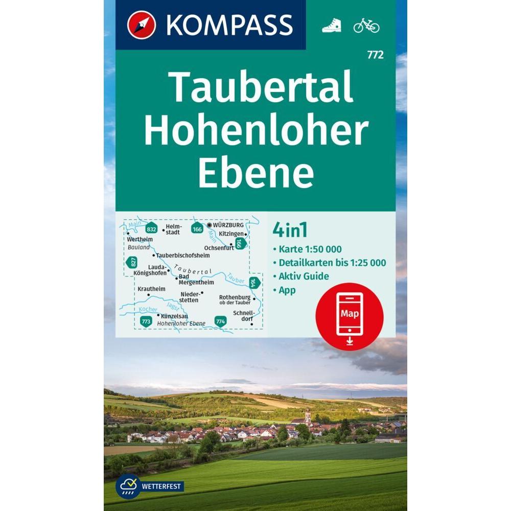 Wanderkarte 772 Taubertal, Hohenloher Ebene 1:50.000, Landkarte