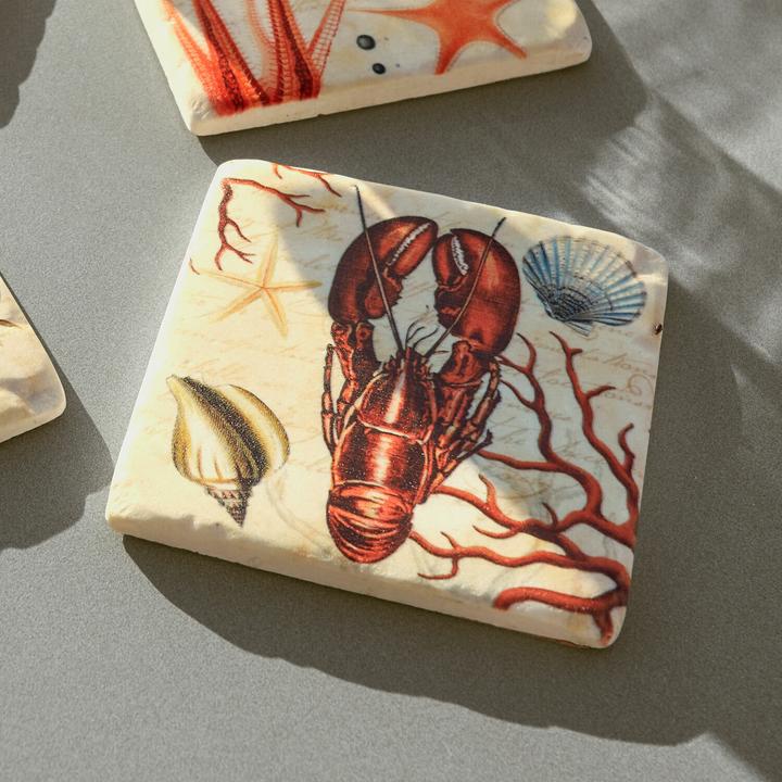 Actual product image Loberon Untersetzer 4er Set Celorin bunt (4x, Glass coaster)