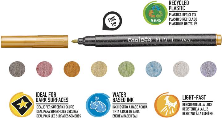 Actual product image Carioca Metal markers in 8 colours (8x)