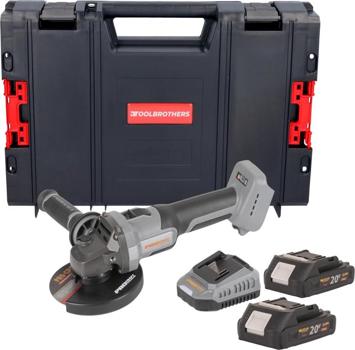 Produktbild Procraft Industrial AG125Abb Akku Winkelschleifer 20 V 125 mm Brushless + 2x Akku 2,0 Ah + (125 mm)