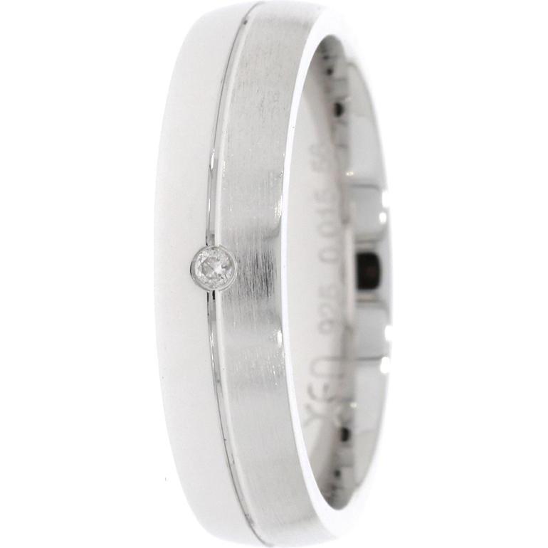 Thumbnail - Xen, Ring, Bandring poliert/mattiert mit Diamant ca. 0,015 ct., (52, 925 Silber)