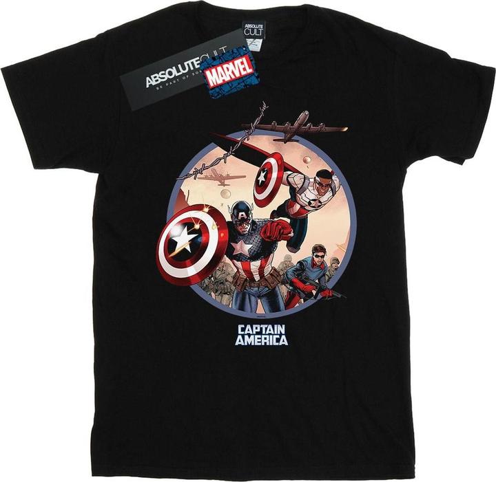 Image du produit - T-shirt CAPTAIN AMERICA AND FALCON IN BATTLE - Homme (S)