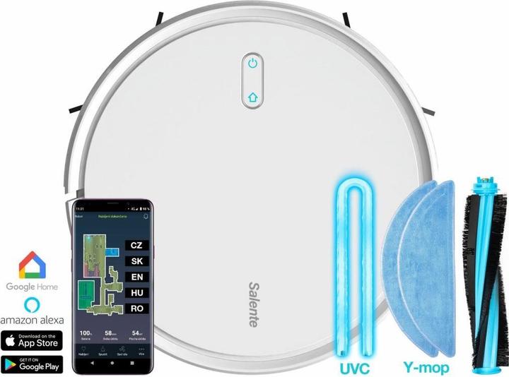 Actual product image Evolveo Salente G4, robotický vysavač, stírání vodou, UVC sterilizace, bílý (Wiping cloth)