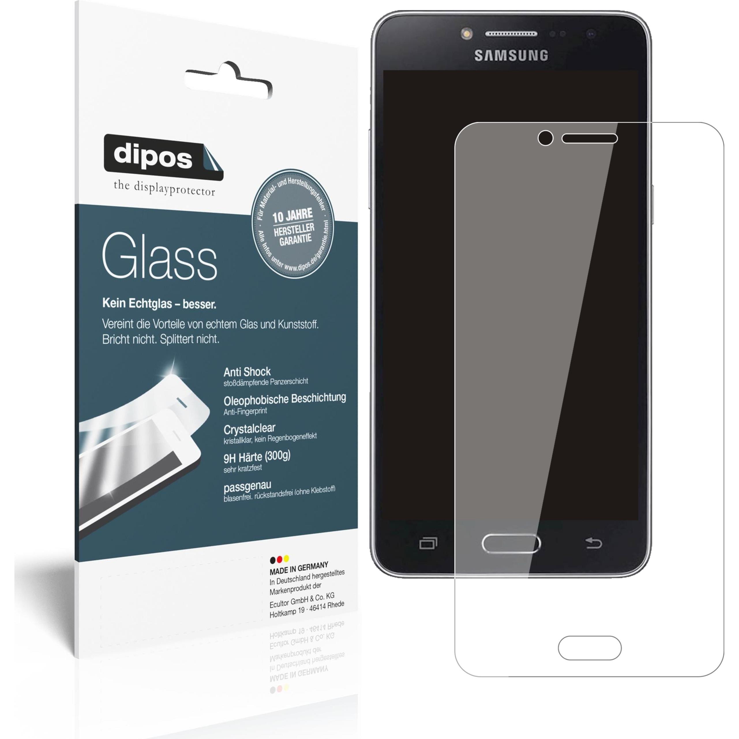 Dipos Displayschutz Anti-Shock (2 Stück, Samsung Galaxy J2 Prime), Smartphone Schutzfolie, Transparent